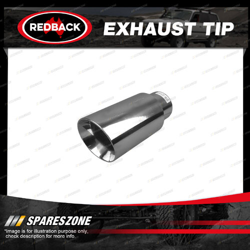 Redback Exhaust Tip - 63mm 2-1/2" In 89mm 3-1/2" Out Stainless Steel