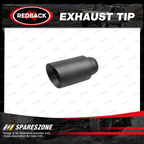 Redback Exhaust Tip - 63mm 2-1/2" In 101mm 4" Out 203mm Long Black Matt