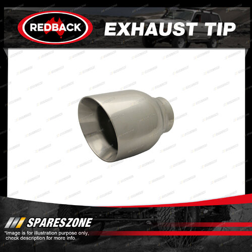 Redback Exhaust Tip - 76mm 3" In 101mm 4" Out 130mm Long Stainless Steel