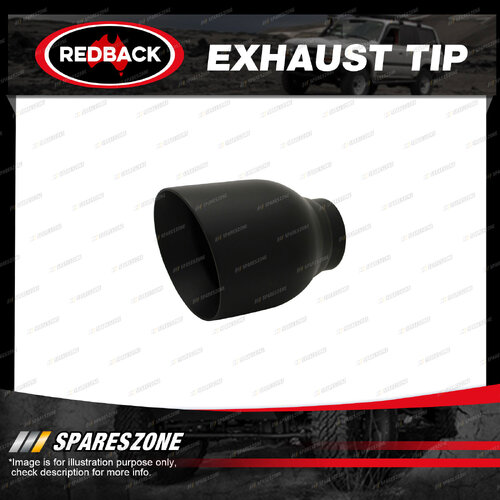 Redback Exhaust Tip - 76mm 3" In 101mm 4" Out 130mm Long Black Matt