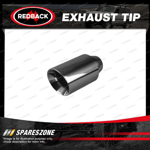 Redback Exhaust Tip - 76mm 3" In 127mm Out 200mm Long Stainless Steel