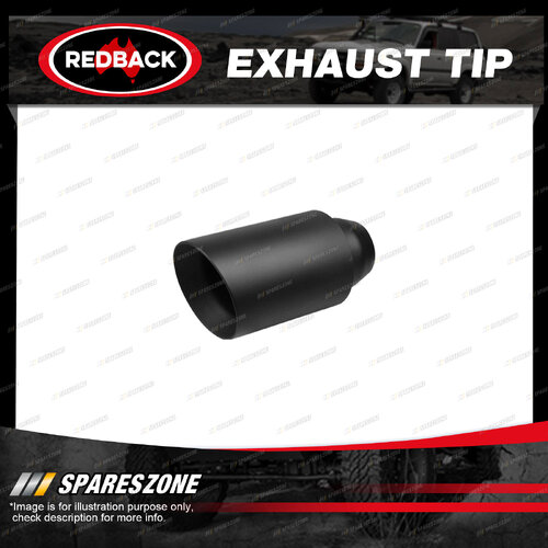 Redback Exhaust Tip - 76mm (3") In 127mm Out 200mm Long Black Matt