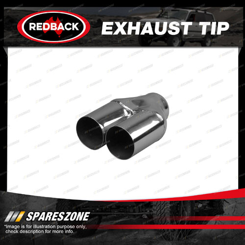 Redback Exhaust Tip Y-Piece Straight Cut - 51-76mm In 2x76mm Out Stainless Steel