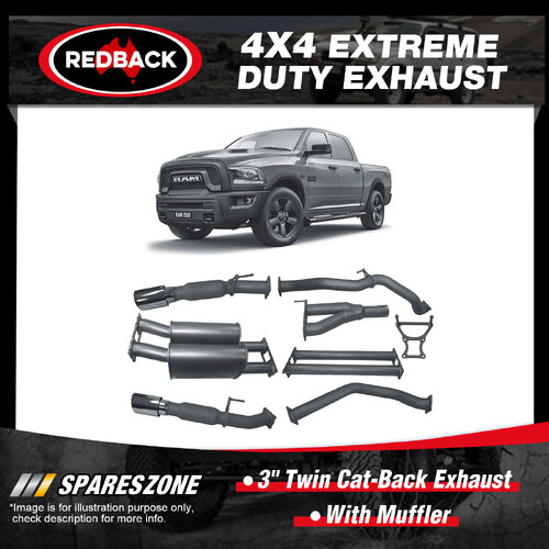 Redback 3" Twin Cat Back Exhaust With Muffler for Ram 1500 DS 5.7L 06/2018-On