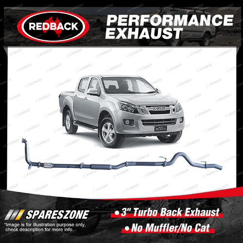 Redback 3" Exhaust No Muffler No Cat for Isuzu D-Max TFR TFS 06/2012-06/2020