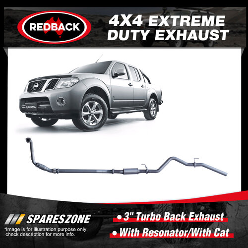 Redback 3" Exhaust With Resonator & Cat for Nissan Navara D40 3.0L V9X 11-16