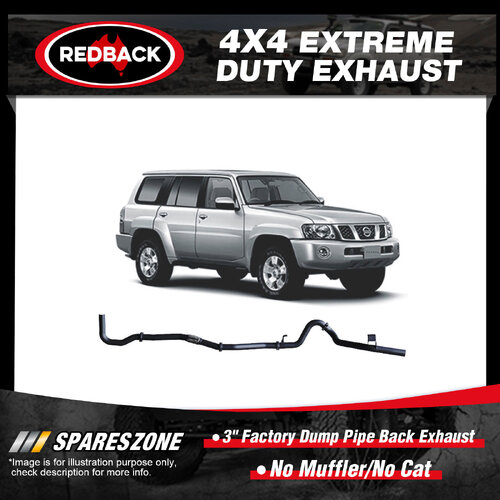 Redback 3" Exhaust No Muffler No Cat for Nissan Patrol Y61 GU 4.2L 1998-2007