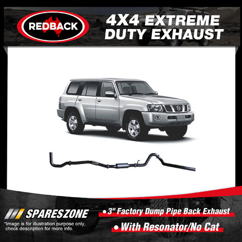 Redback 3" Exhaust With Resonator No Cat for Nissan Patrol Y61 GU 4.2L 1998-2007