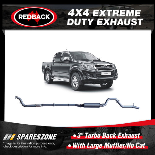 Redback 3" Exhaust With Large Muffler No Cat for Toyota Hilux KUN 16 26 3.0L