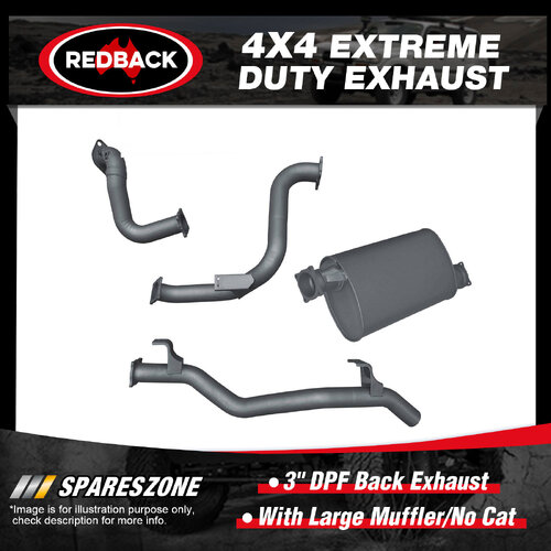 Redback 3" Exhaust With Large Muffler No Cat for Toyota Landcruiser VDJ78R 16-On