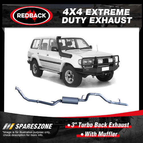 Redback 3" Exhaust With Muffler for Toyota Landcruiser HZJ80R 01/90-02/98 Denco