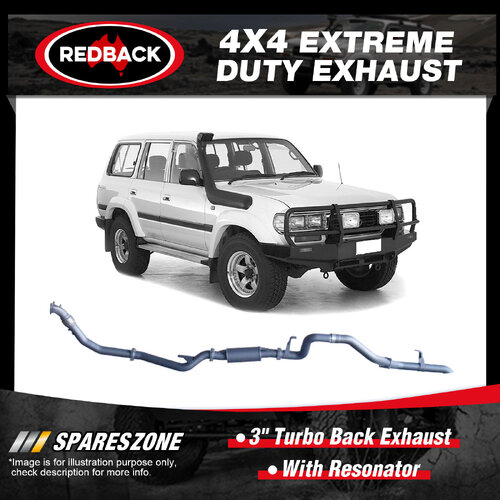 Redback 3" Exhaust With Resonator for Toyota Landcruiser HZJ80R 90-98 Denco