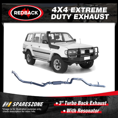 Redback 3" Exhaust With Resonator for Toyota Landcruiser HZJ80R 01/1990-02/1998