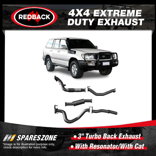 Redback 3" Exhaust With Resonator With Cat for Toyota Landcruiser HDJ100R