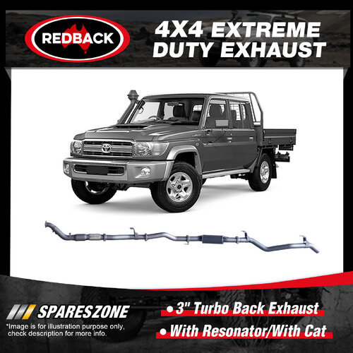 Redback 3" Exhaust With Resonator&Cat for Toyota Landcruiser VDJ79R 10/12-09/22