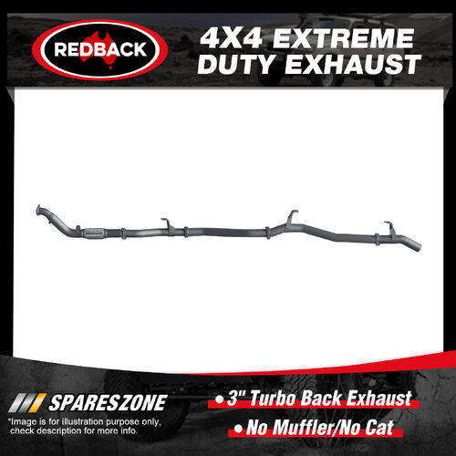 Redback 3" Exhaust No Muffler&Cat for Toyota Landcruiser 76 Auxiliary Fuel Tank