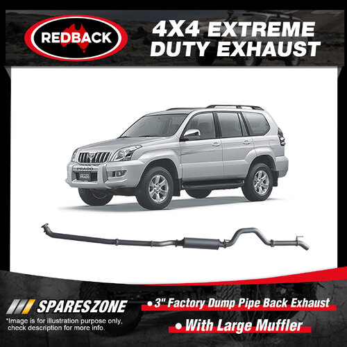 Redback 3" Exhaust With Large Muffler for Toyota Landcruiser Prado KZJ120R