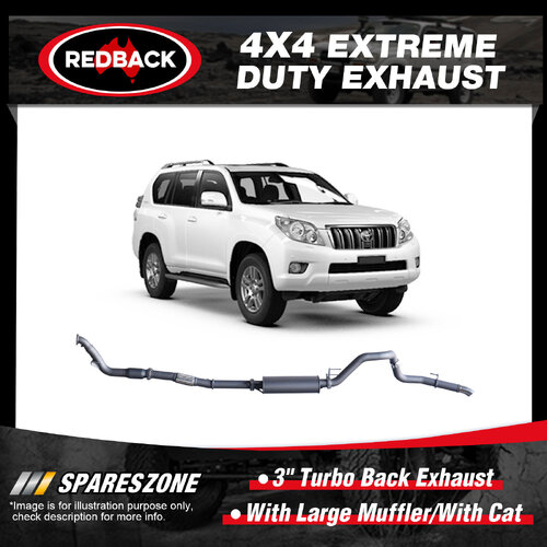 Redback 3" Exhaust W/Large Muffler&Cat for Toyota Landcruiser Prado 120 150 Ser