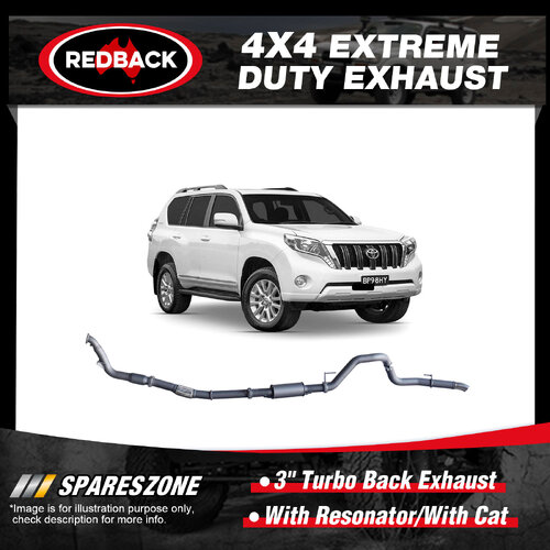 Redback 3" Exhaust With Resonator & Cat for Toyota Landcruiser Prado 120 150 Ser