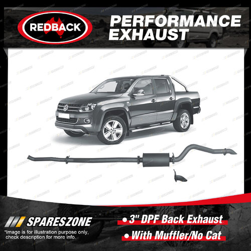 Redback 3" DPF Back Exhaust With Muffler No Cat for Volkswagen Amarok 2H 2.0L