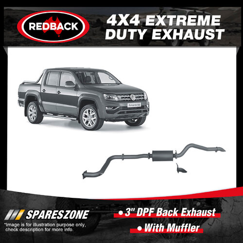 Redback 3" DPF Back Exhaust 4 Bolt With Muffler for Volkswagen Amarok 2H 3.0L