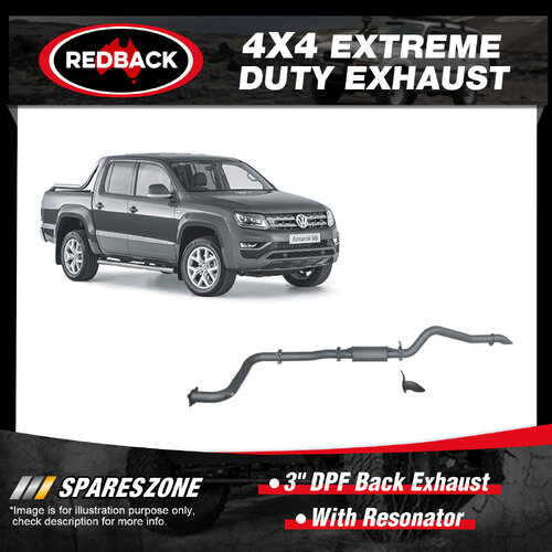 Redback 3" DPF Back Exhaust With Resonator for Volkswagen Amarok 2H 3.0L 16-On