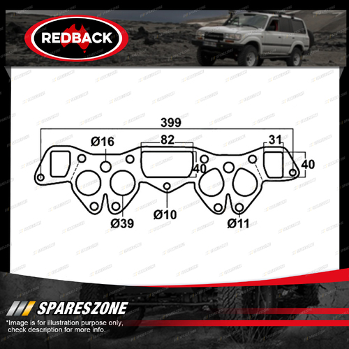 Redback DSF Exhaust Manifold Gasket for Nissan Datsun 1600 180B L16 L18 L20B