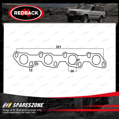 Redback DSF Exhaust Manifold Gasket for Toyota Hilux 4 Runner 2.0 2.4 2.8 3.0L