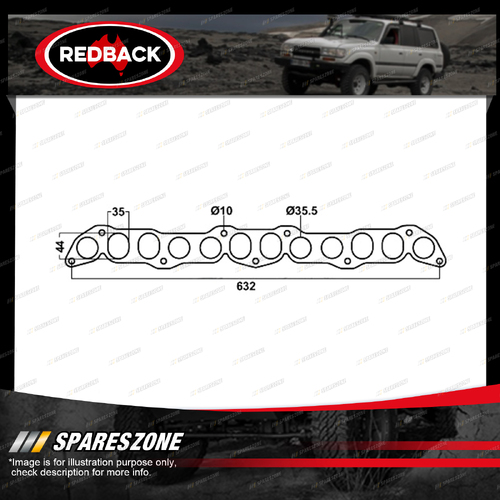 Redback DSF Exhaust Manifold Gasket for Nissan Patrol MQ SD33 3246cc 6 Cylinders