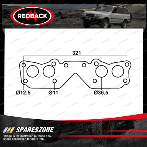 Redback DSF Exhaust Manifold Gasket for Toyota Bundera Celica HiAce Hilux