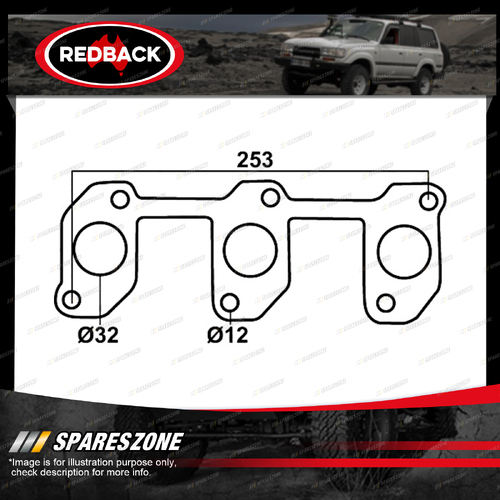 Redback DSF Exhaust Manifold Gasket for Toyota Landcruiser 70 75 78 79 80 105