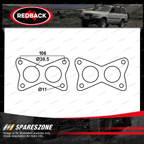 Redback DSF Exhaust Manifold Gasket for Nissan Pintara Navara D21 D22 KA24E 2.4L