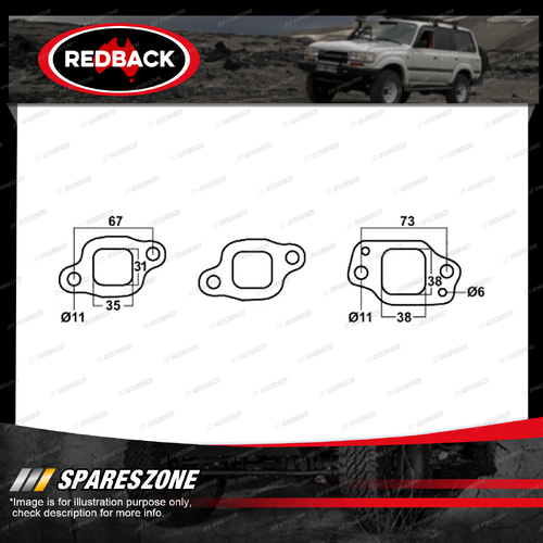 Redback DSF Exhaust Manifold Gasket for Daihatsu Rocky F55P F70 F77 Delta Scat