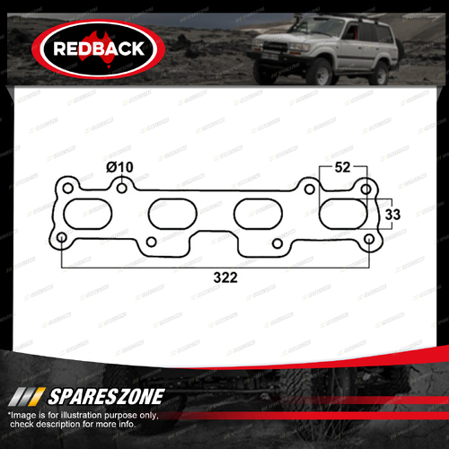 1 pc Redback DSF Exhaust Manifold Gasket for Ford Laser KF KH KJ TX3