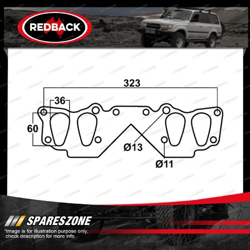 Redback DSF Exhaust Manifold Gasket for Toyota Hilux RN105 RN110 RN130 4 Runner