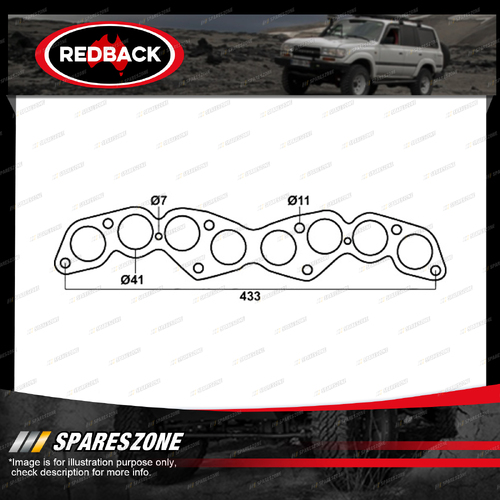 Redback DSF Exhaust Manifold Gasket for Daihatsu 5R 4 Cylinders Round Port