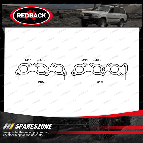 Redback DSF Exhaust Manifold Gasket for Toyota Landcruiser FZJ 70 75 80 FZJ100