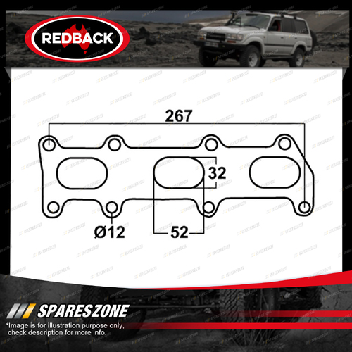 Redback DSF Exhaust Manifold Gasket for Holden Rodeo 3.2L 3.5L V6 Petrol 2003-On