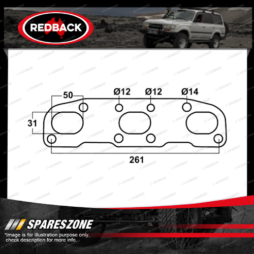 Redback DSF Exhaust Manifold Gasket for Nissan Navara D40 V6 VQ40 2006-On