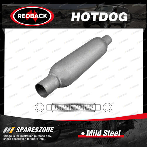 Redback Hotdog - 300mm 12" Long 57mm 2-1/4" Spiral Louvered With Spigots