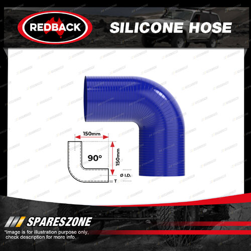 1 pc Redback 2-1/4" Silicone Hose - 90 Degree Bend Blue Chemical Resistance