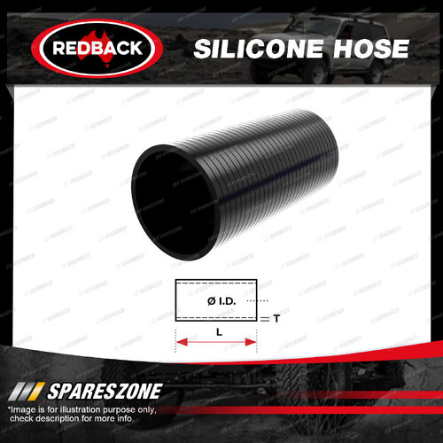 Redback 3" Silicone Hose - Length 254mm Straight Black Chemical Resistance