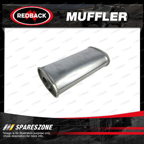 Redback Universal Muffler - 5" x 3" Oval 14" Long 2 1/4" Centre/Centre