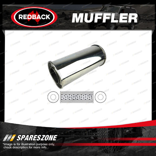 Redback Universal Muffler - 5" Round 14" Long 3" C/C No Spigots Mega Power Mild