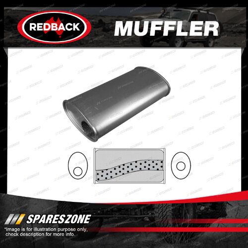 Redback Universal Muffler - 8" x 5" Oval 12" Long 3" Offset/Centre Megaflow