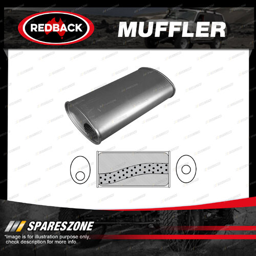 Redback Universal Muffler - 8" x 5" Oval 14" Long 3" Offset/Centre Megaflow