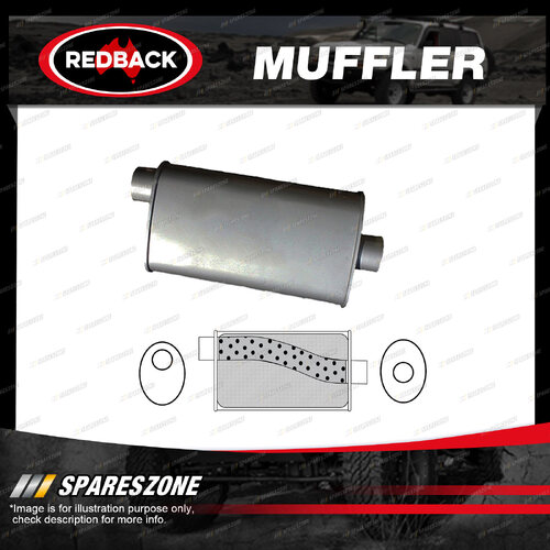 Redback Universal Muffler - 9" x 5" Oval 14" Long 3 1/2" Offset/Centre Megaflow