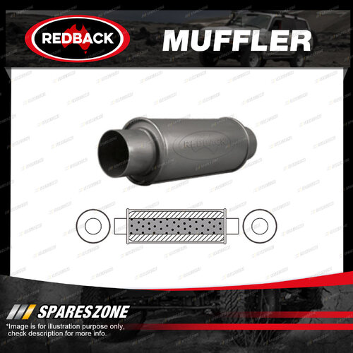 Redback Universal Muffler - 5" Round 12" Long 2 1/2" Centre/Centre Megaflow