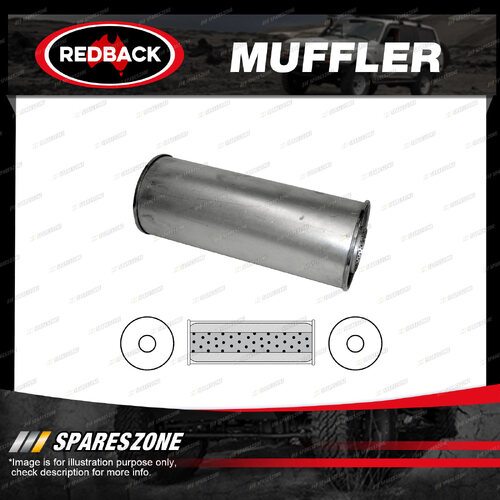 Redback Universal Muffler - 6" Round 14" Long 3 1/2" Centre/Centre Megaflow