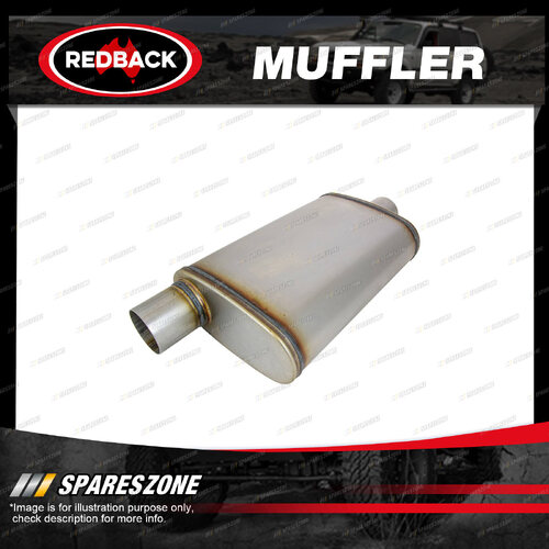 Redback Universal Muffler - 9" x 4" Oval 14" Long 2.5" O/C 409 Stainless Steel